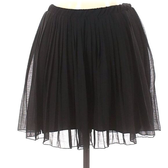 Vintage Nice Wear Black Whimsygoth Flowy Tulle Pleated Short Skirt Size M - Picture 3 of 9
